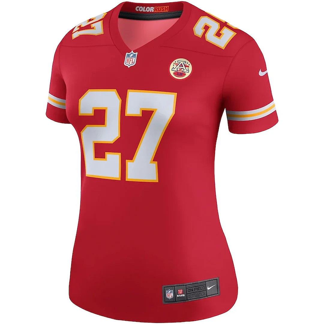 Zennovawear Kareem Hunt 27 Kansas City Chiefs Women Color Rush Legend Jersey - Red