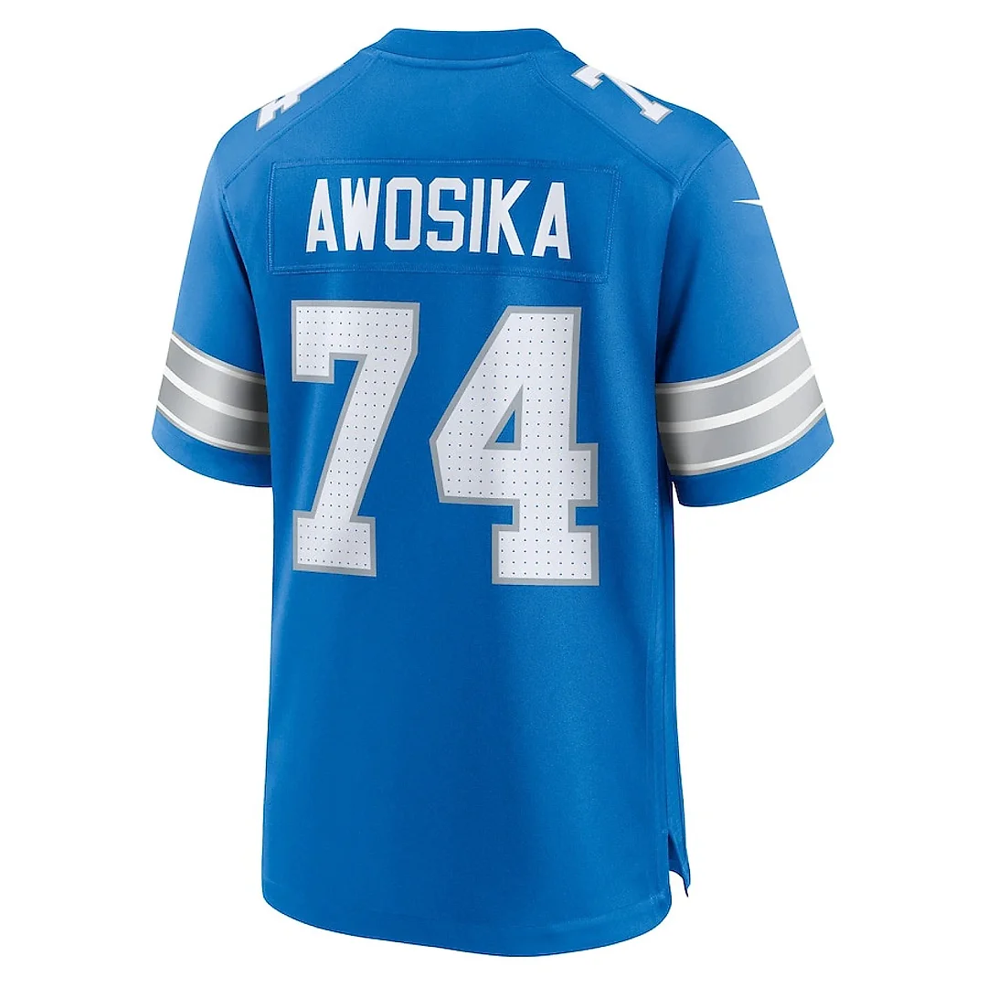 Zennovawear Kayode Awosika 74 Detroit Lions Team Game Men Jersey - Blue