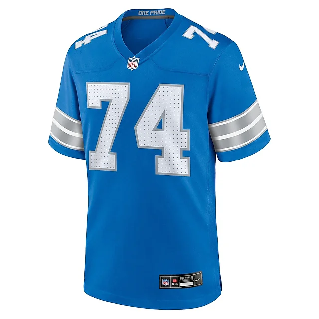 Zennovawear Kayode Awosika 74 Detroit Lions Team Game Men Jersey - Blue