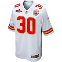 Zennovawear Keaontay Ingram 30 Kansas City Chiefs AFC Champions Patch Game Men Jersey - White