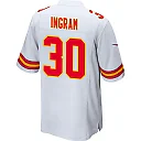 Zennovawear Keaontay Ingram 30 Kansas City Chiefs AFC Champions Patch Game Men Jersey - White