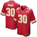 Zennovawear Keaontay Ingram 30 Kansas City Chiefs AFC Champions Patch Game Men Jersey - Red
