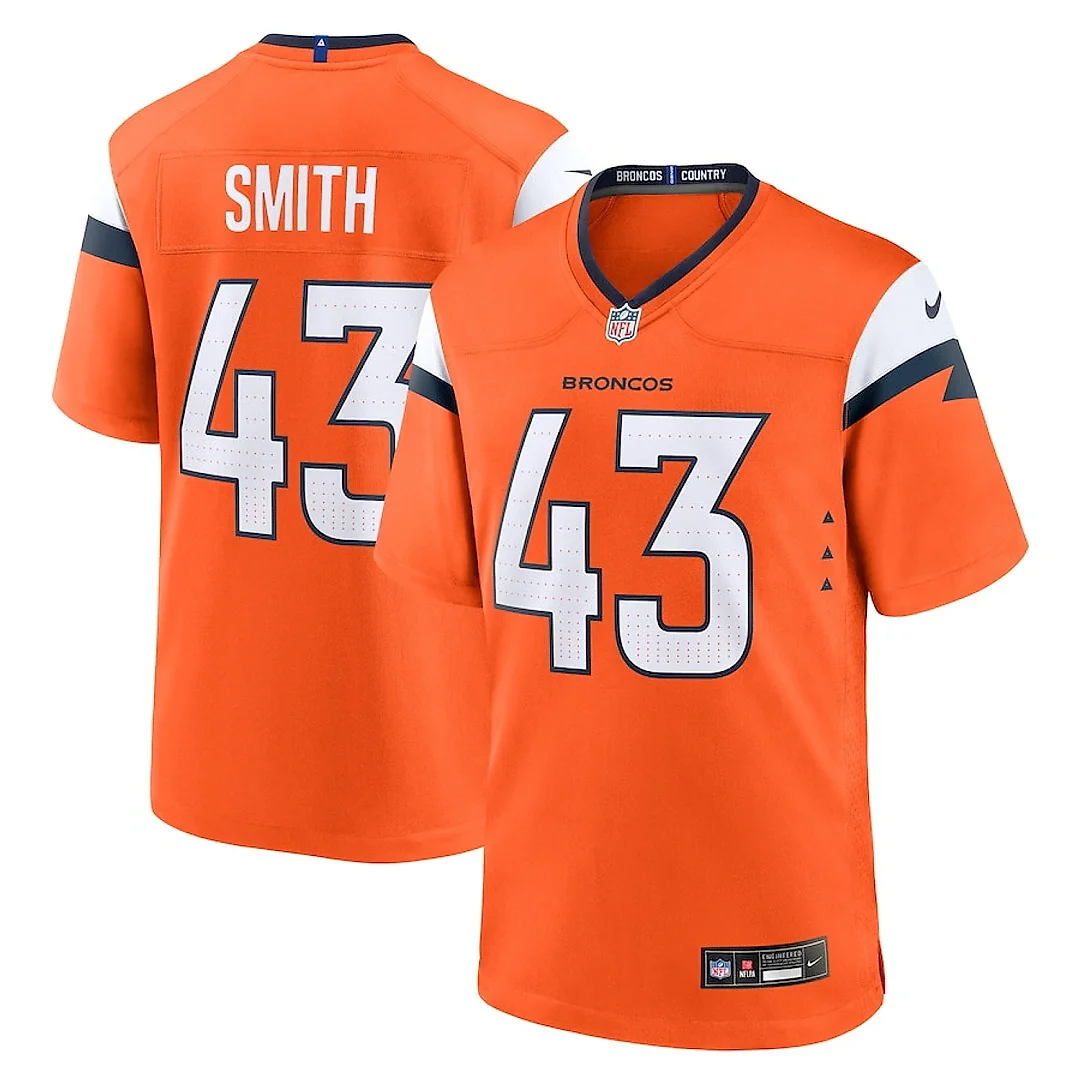 Zennovawear Keidron Smith 43 Denver Broncos Team Game Men Jersey - Orange