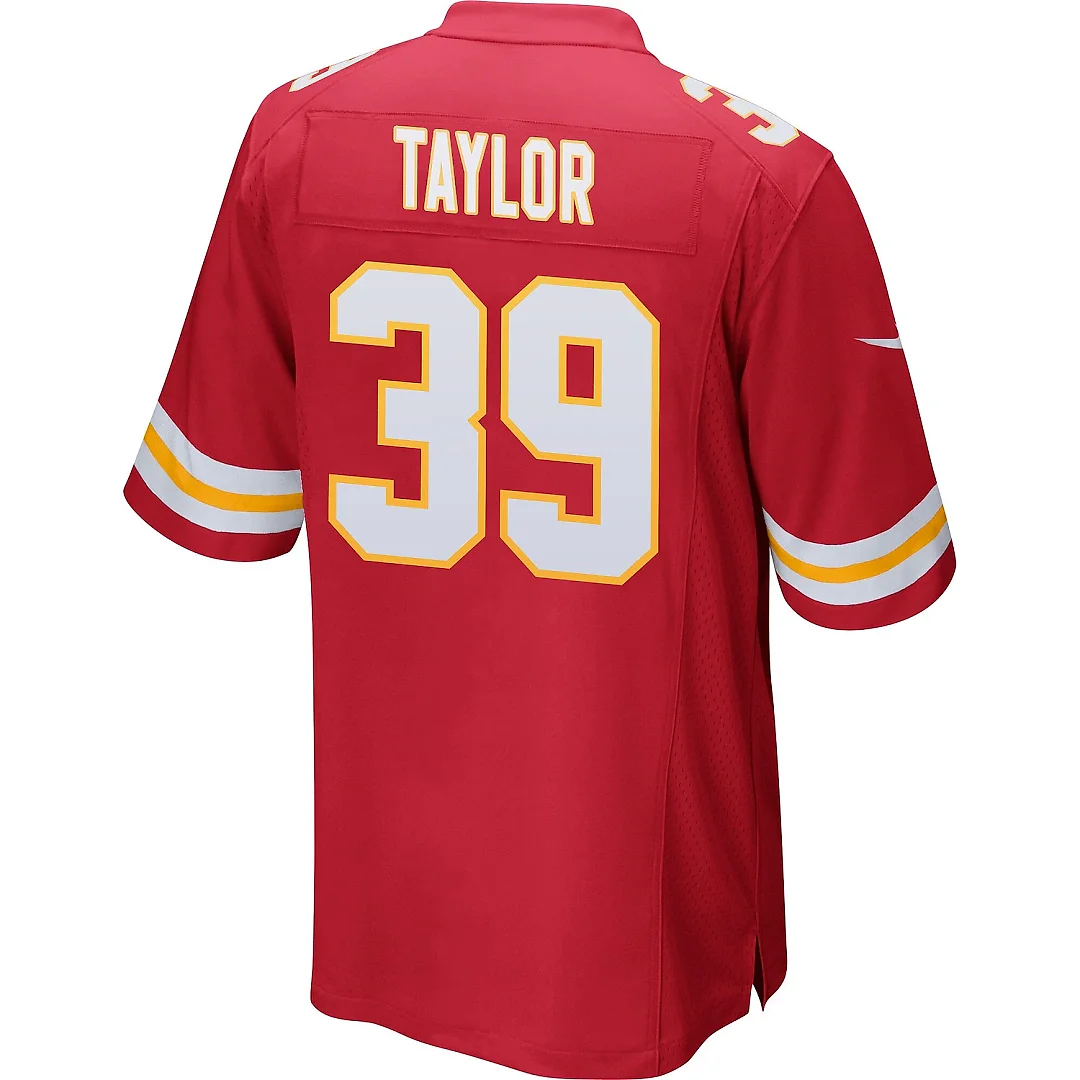 Zennovawear Keith Taylor 39 Kansas City Chiefs AFC Champions Patch Game Men Jersey - Red
