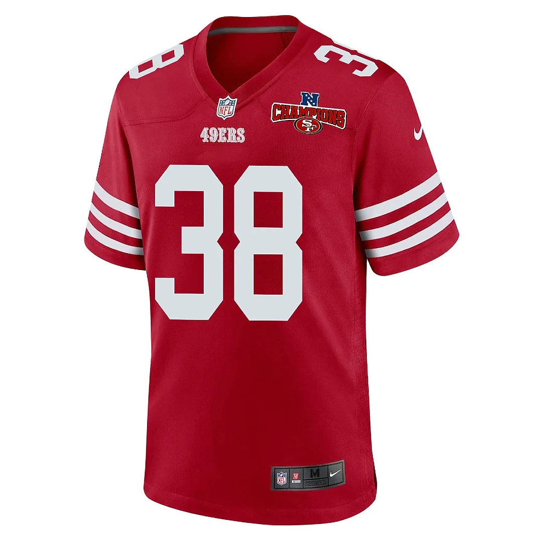 Zennovawear Kemon Hall 38 San Francisco 49ers NFC Champions Patch Game Men Jersey - Scarlet