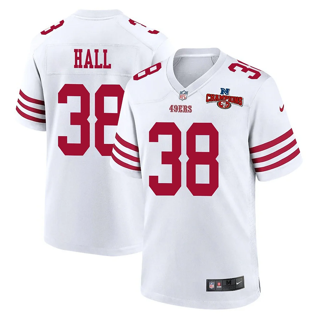 Zennovawear Kemon Hall 38 San Francisco 49ers NFC Champions Patch Game Men Jersey - White