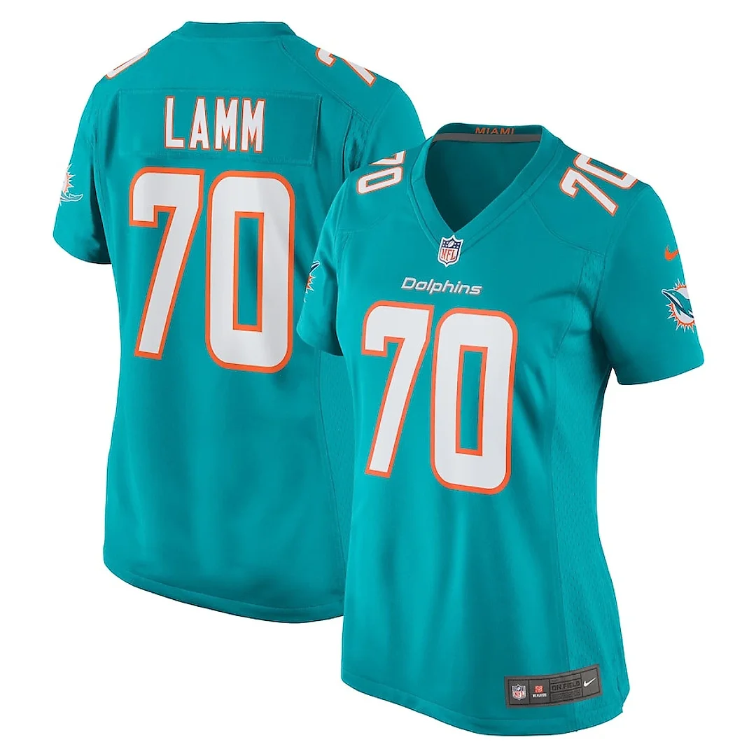 Zennovawear Kendall Lamm 70 Miami Dolphins Women Home Game Jersey - Aqua