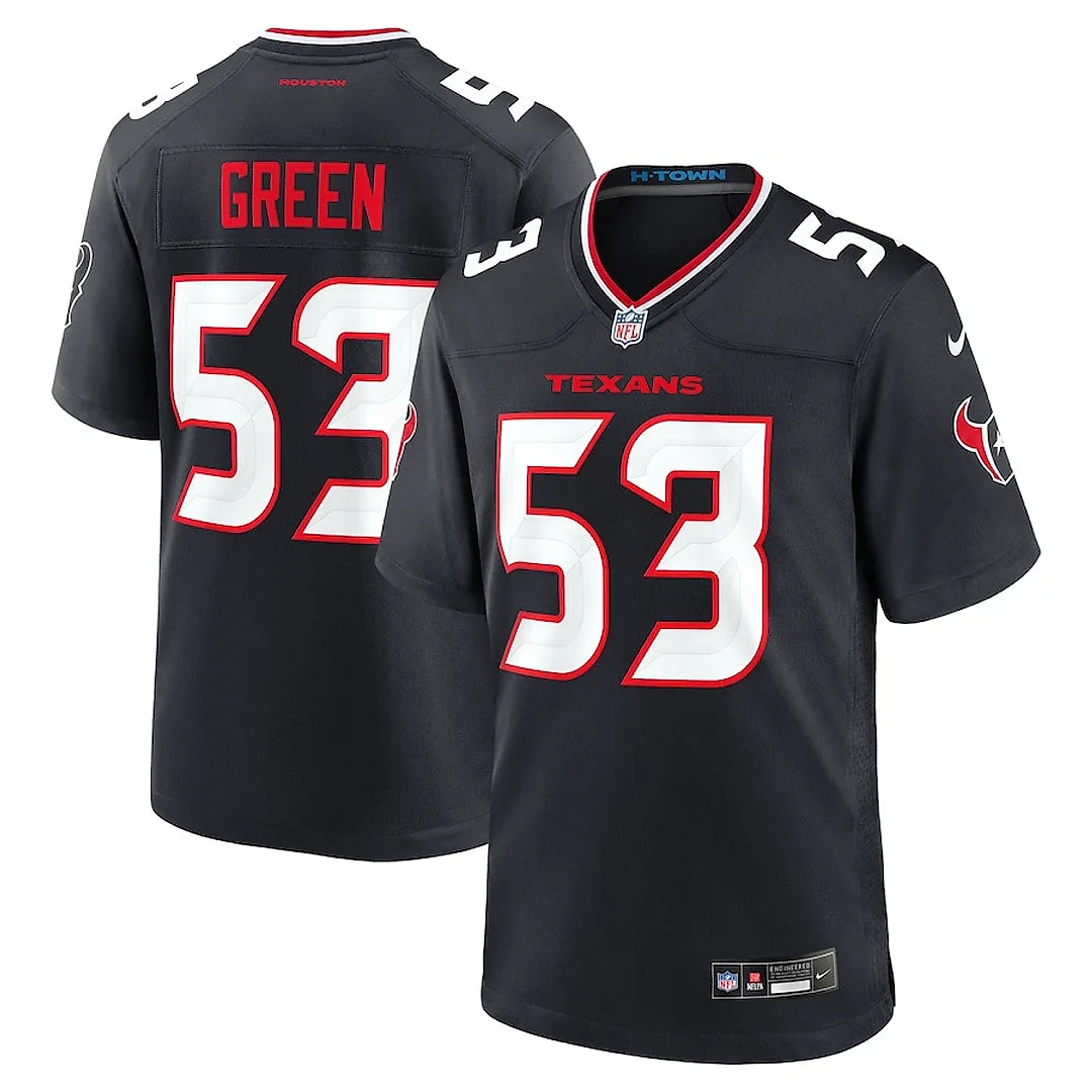 Zennovawear Kendrick Green 53 Houston Texans Team Game Men Jersey - Navy
