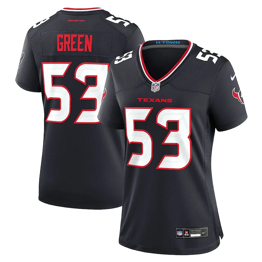 Zennovawear Kendrick Green 53 Houston Texans Women's Team Game Jersey - Navy