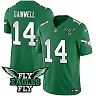 Zennovawear Kenneth Gainwell 14 Philadelphia Eagles Fly Eagles Fly Patch Alternate Game Men Jersey - Kelly Green
