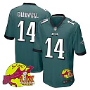 Zennovawear Kenneth Gainwell 14 Philadelphia Eagles Super Bowl LIX New Orleans Patch Game Men Jersey - Midnight Green