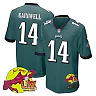 Zennovawear Kenneth Gainwell 14 Philadelphia Eagles Super Bowl LIX New Orleans Patch Game Men Jersey - Midnight Green