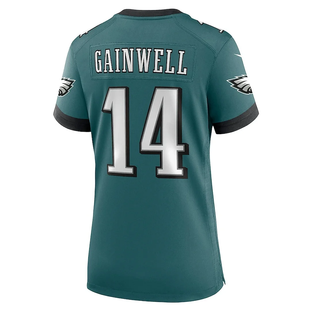 Zennovawear Kenneth Gainwell 14 Philadelphia Eagles Women's Team Game Jersey - Midnight Green