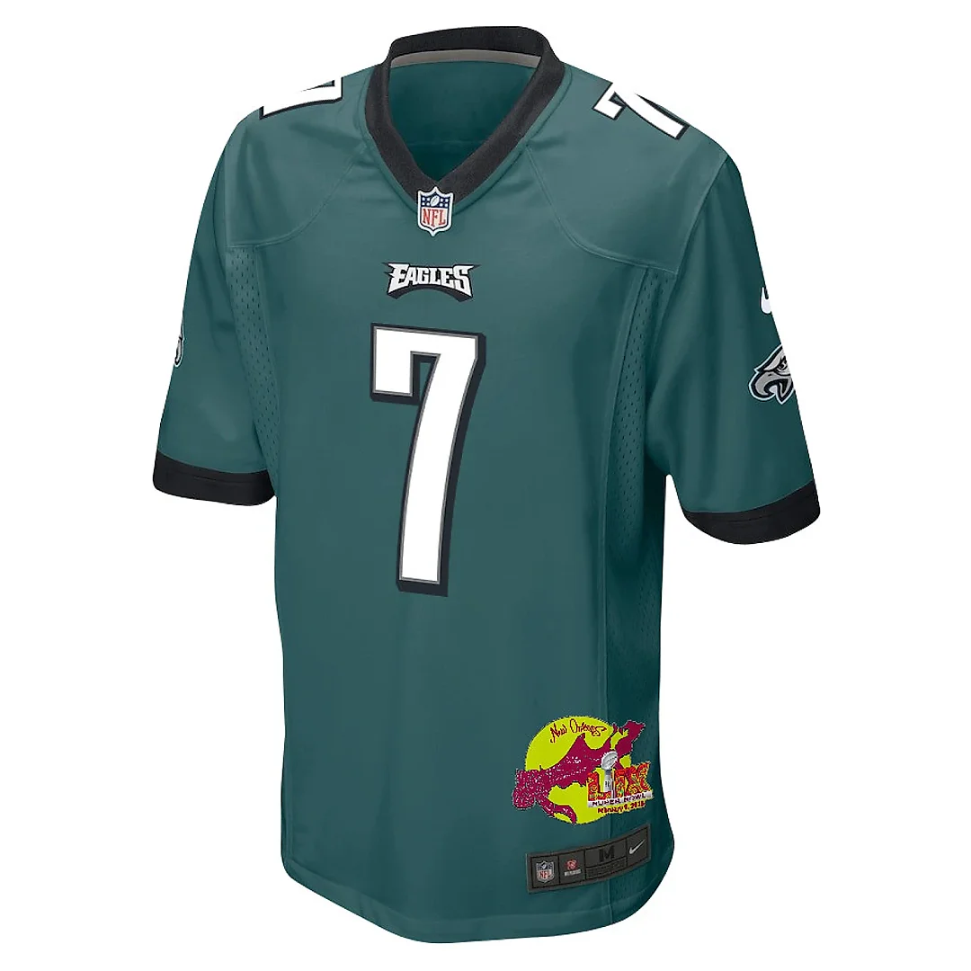 Zennovawear Kenny Pickett 7 Philadelphia Eagles Super Bowl LIX New Orleans Patch Game Men Jersey - Midnight Green