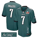 Zennovawear Kenny Pickett 7 Philadelphia Eagles Super Bowl LIX 'New Orleans - Where Legends Are Made' EMBROIDERED Game Men Jersey - Midnight Green