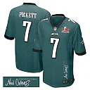 Zennovawear Kenny Pickett 7 Philadelphia Eagles Super Bowl LIX 'New Orleans - A Symphony of Sport' EMBROIDERED Game Men Jersey - Midnight Green