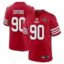 Zennovawear Kevin Givens 90 San Francisco 49ers NFC Champions Patch Game Men Jersey - Scarlet