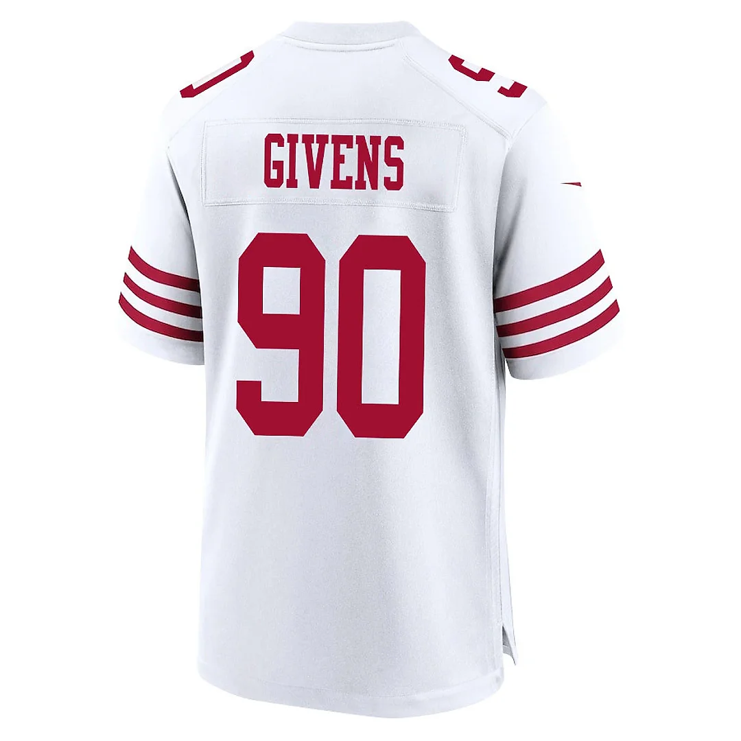 Zennovawear Kevin Givens 90 San Francisco 49ers NFC Champions Patch Game Men Jersey - White