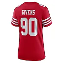 Zennovawear Kevin Givens 90 San Francisco 49ers Women's Game Jersey - Scarlet