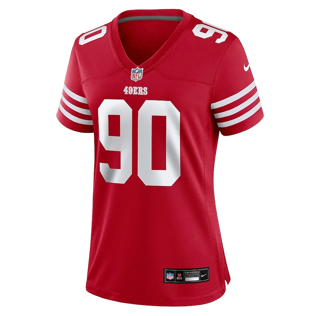 Zennovawear Kevin Givens 90 San Francisco 49ers Women's Game Jersey - Scarlet