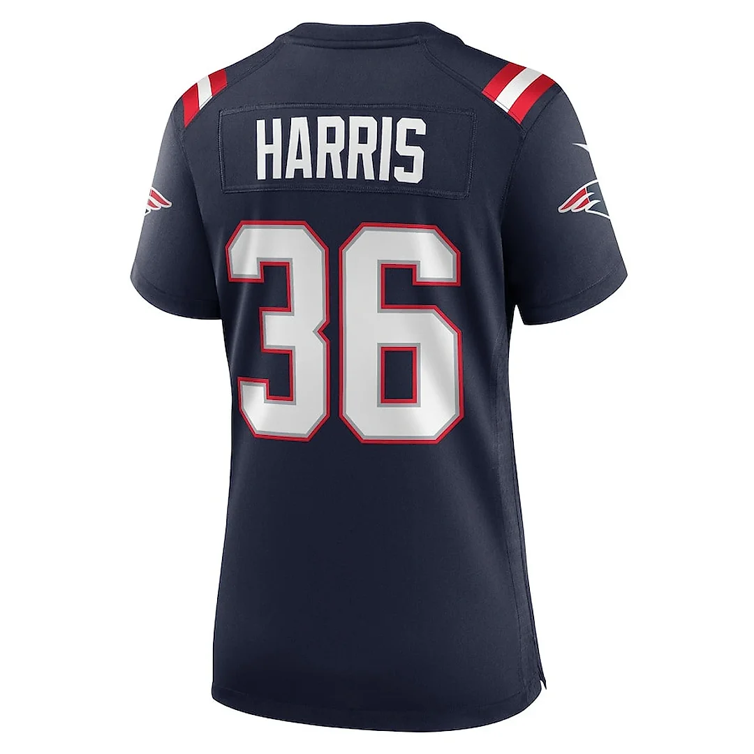 Zennovawear Kevin Harris 36 New England Patriots Women Game Jersey - Navy