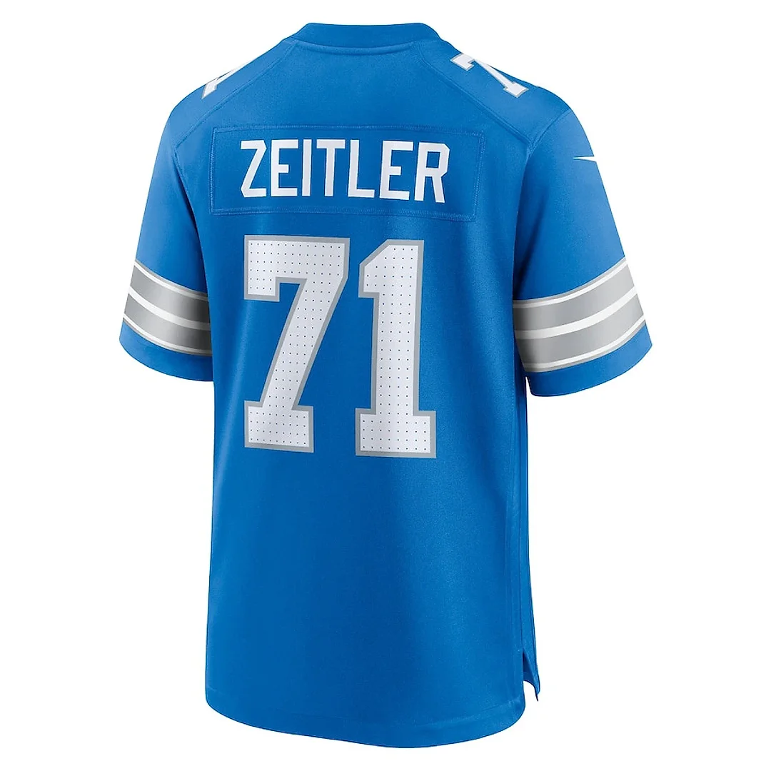 Zennovawear Kevin Zeitler 71 Detroit Lions Game Men Jersey - Blue