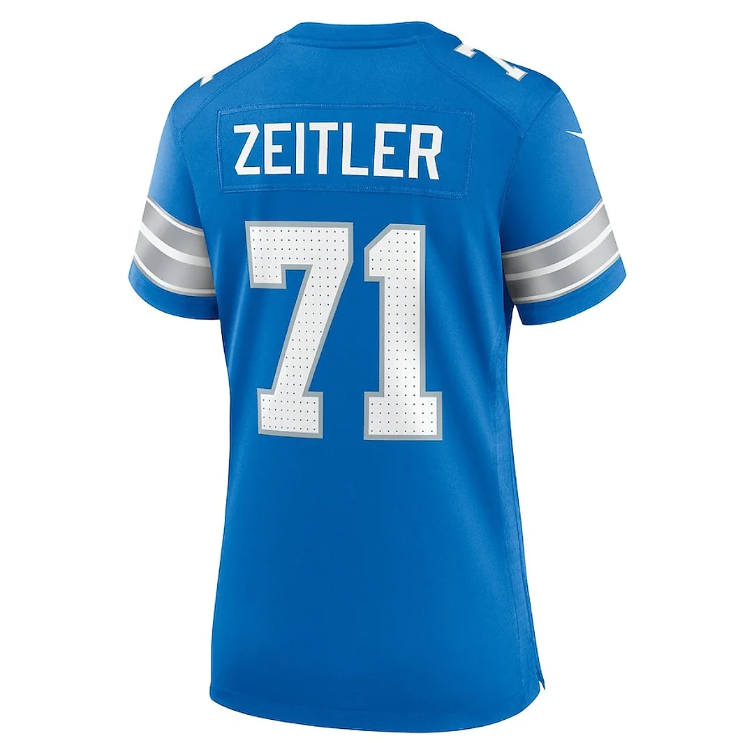 Zennovawear Kevin Zeitler 71 Detroit Lions Women's Game Jersey - Blue