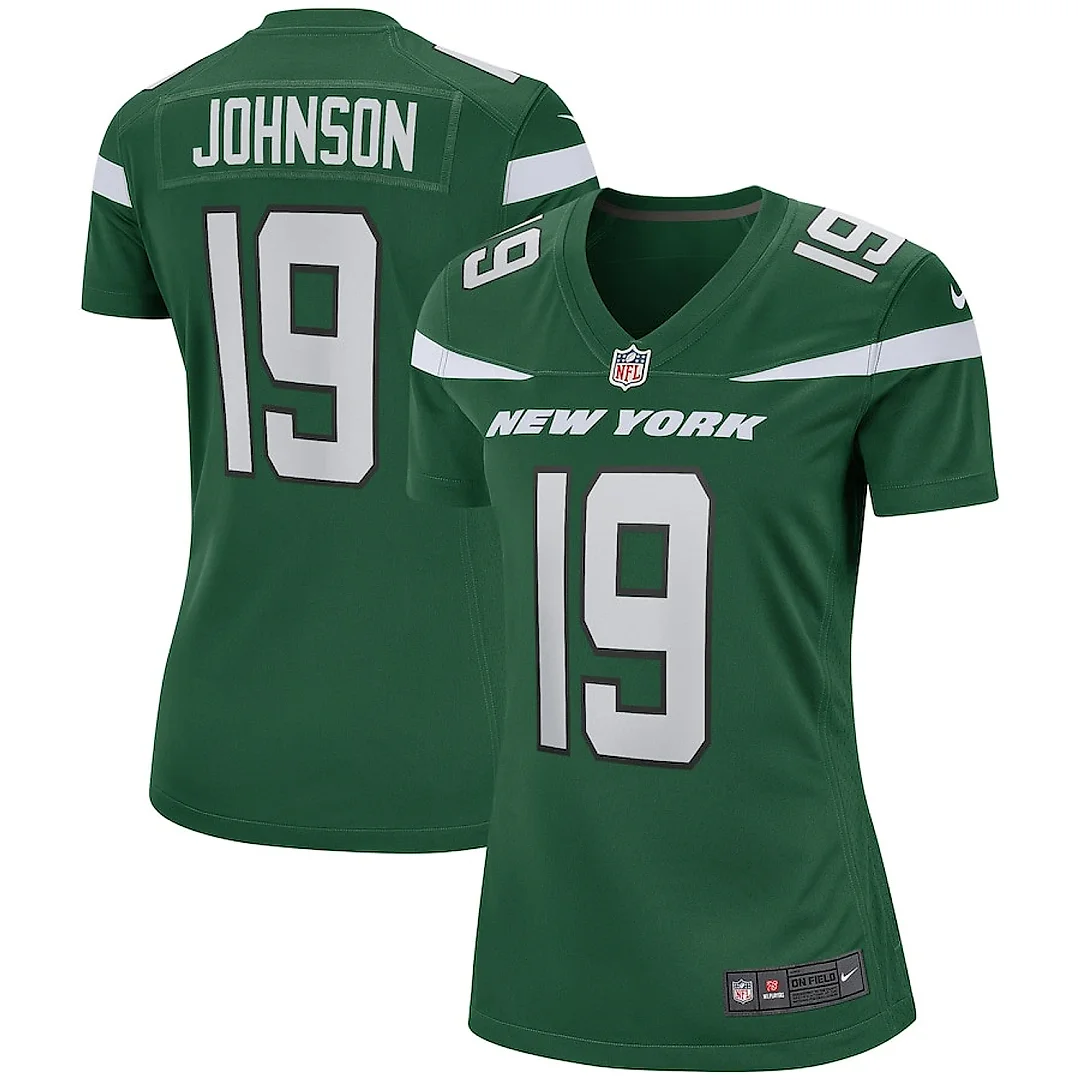 Zennovawear Keyshawn Johnson 19 New York Jets Women Game Retired Jersey - Gotham Green