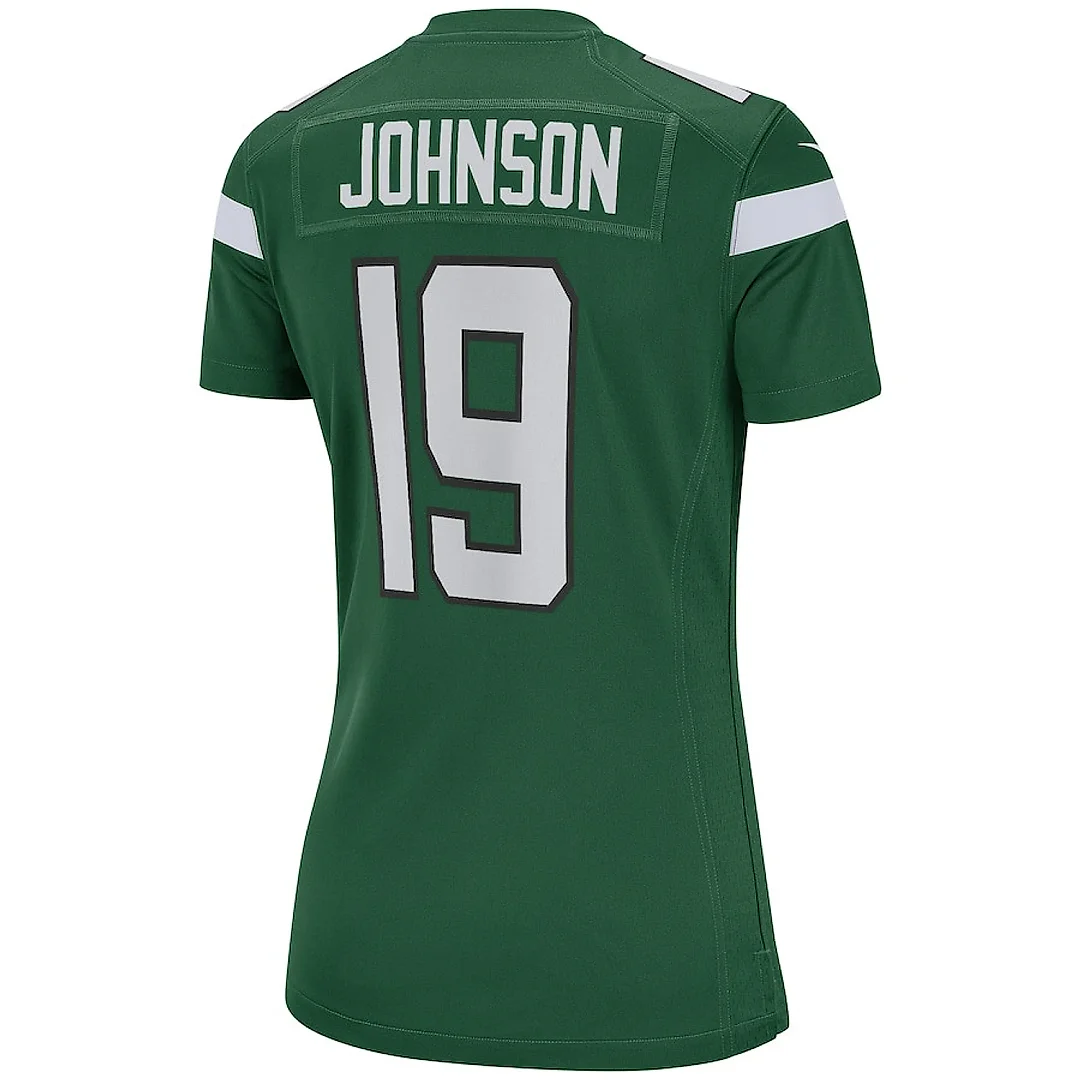 Zennovawear Keyshawn Johnson 19 New York Jets Women Game Retired Jersey - Gotham Green