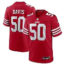 Zennovawear Khalil Davis 50 San Francisco 49ers Game Men Jersey - Scarlet