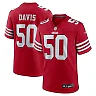 Zennovawear Khalil Davis 50 San Francisco 49ers Game Men Jersey - Scarlet