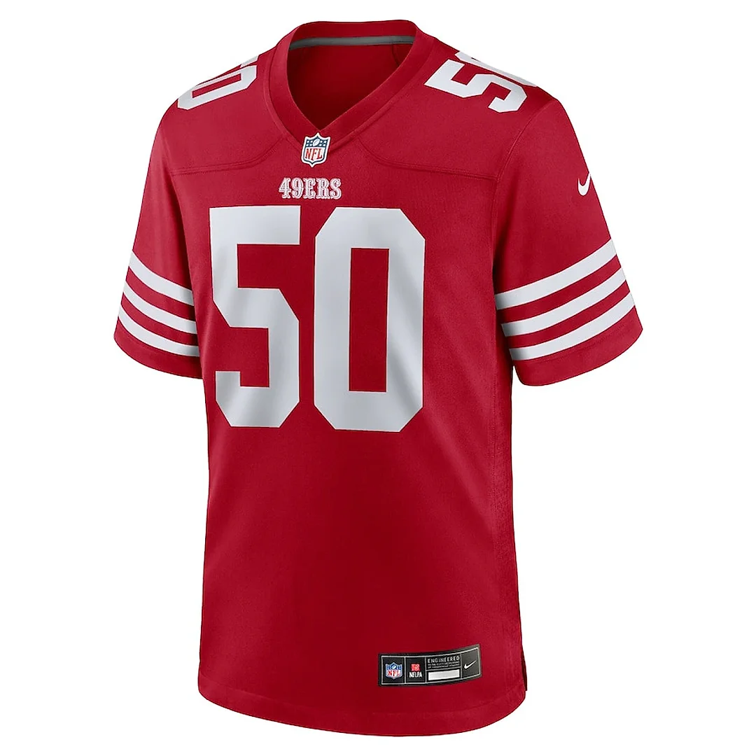 Zennovawear Khalil Davis 50 San Francisco 49ers Game Men Jersey - Scarlet