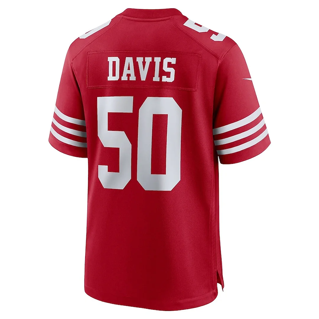 Zennovawear Khalil Davis 50 San Francisco 49ers Game Men Jersey - Scarlet