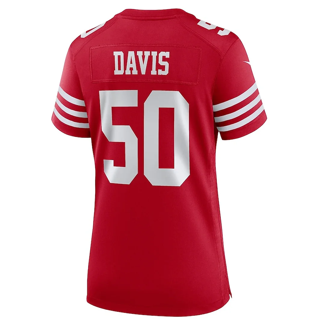 Zennovawear Khalil Davis 50 San Francisco 49ers Women's Game Jersey - Scarlet