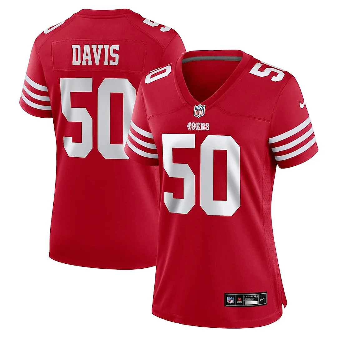Zennovawear Khalil Davis 50 San Francisco 49ers Women's Game Jersey - Scarlet