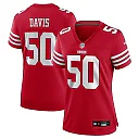 Zennovawear Khalil Davis 50 San Francisco 49ers Women's Game Jersey - Scarlet