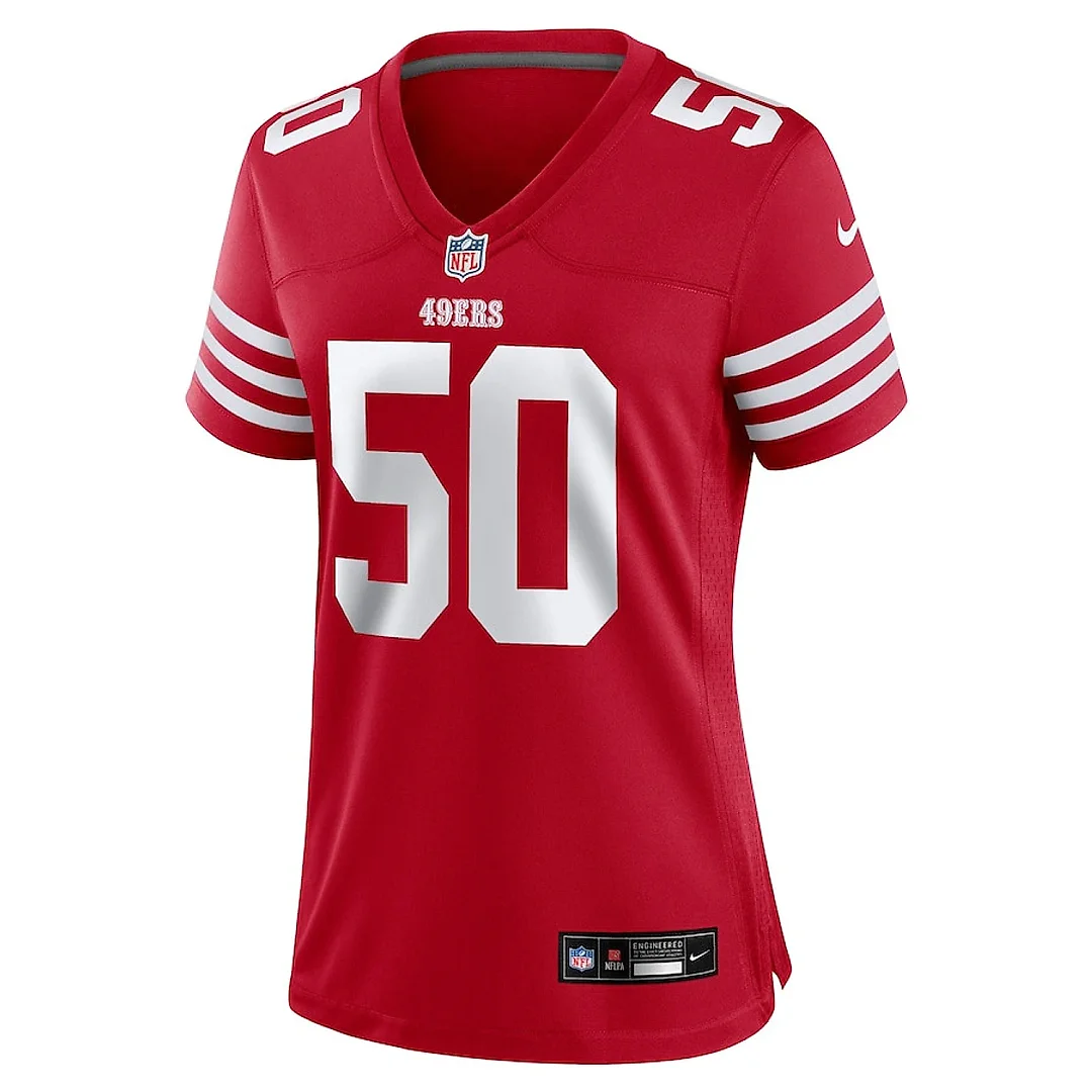 Zennovawear Khalil Davis 50 San Francisco 49ers Women's Game Jersey - Scarlet