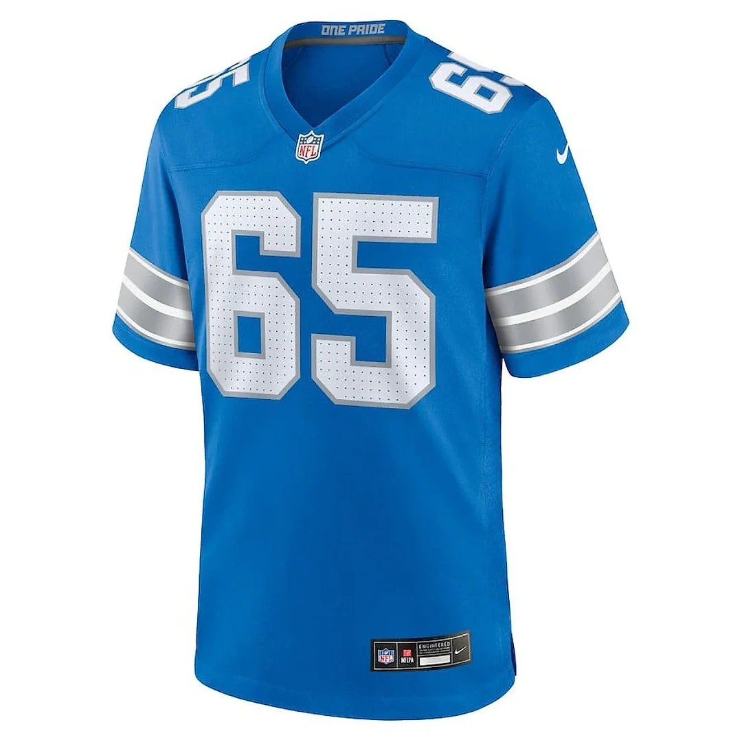Zennovawear Kingsley Eguakun 65 Detroit Lions Game Men Jersey - Blue