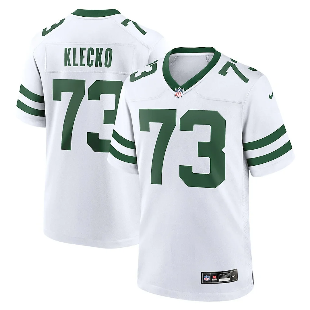 Zennovawear Klecko White 73 New York Jets Game Jersey Retired Player - Men, Legacy White