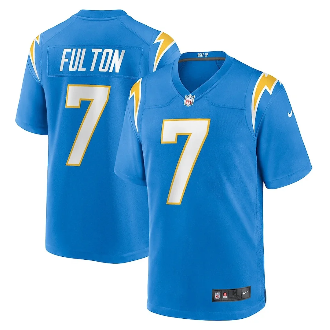 Zennovawear Kristian Fulton 7 Los Angeles Chargers Team Game Men Jersey - Powder Blue