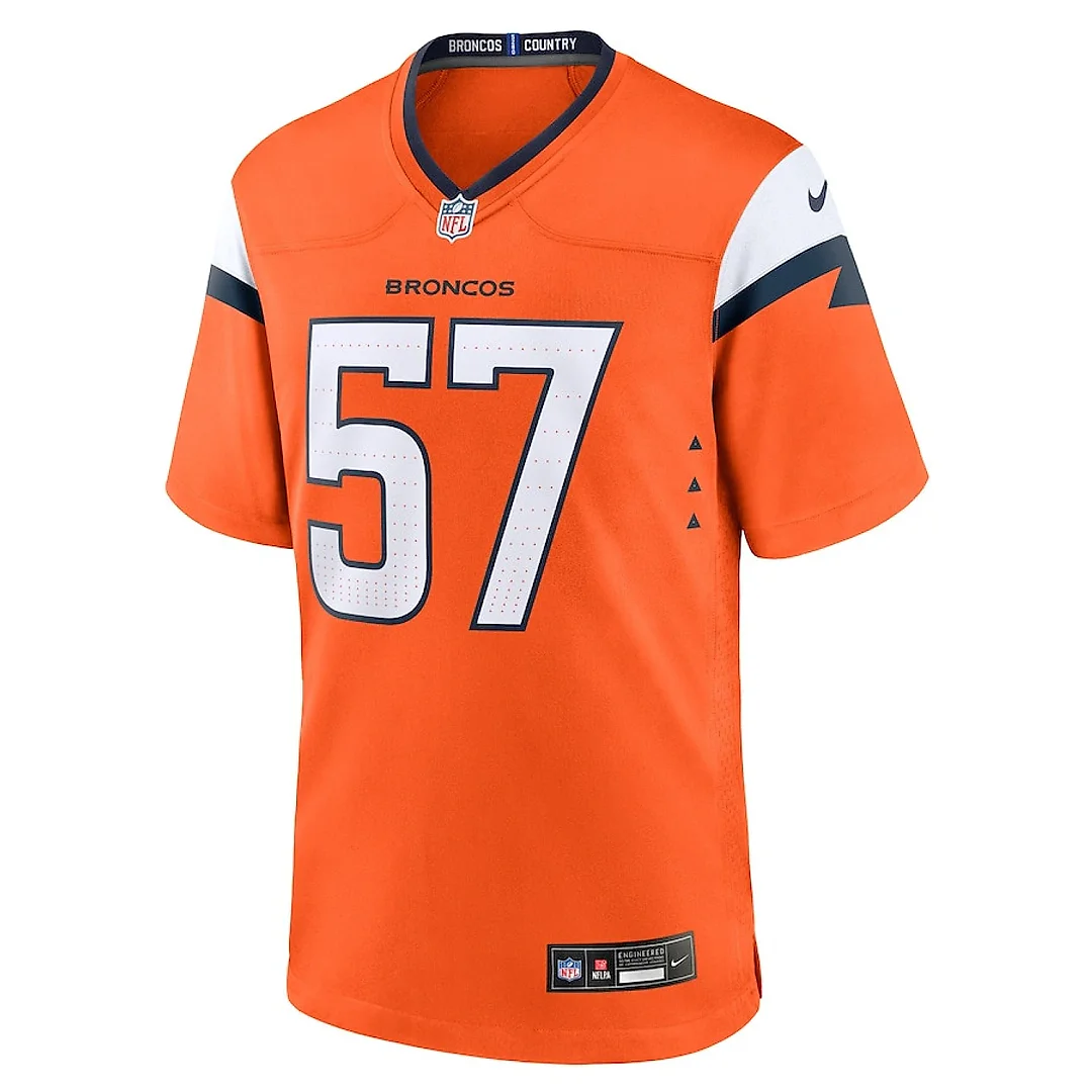 Zennovawear Kristian Welch 57 Denver Broncos Team Game Men Jersey - Orange