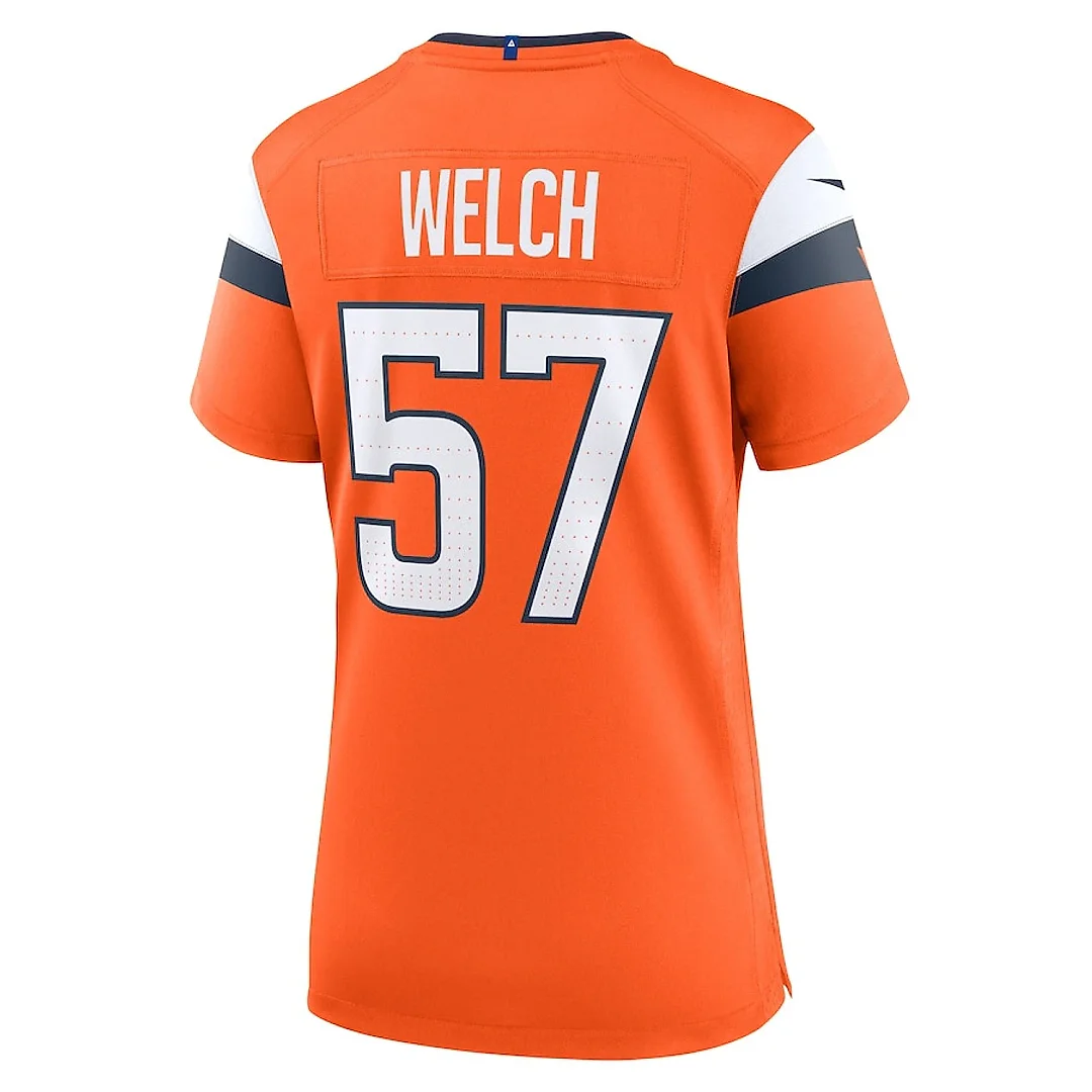 Zennovawear Kristian Welch 57 Denver Broncos Women's Team Game Jersey - Orange