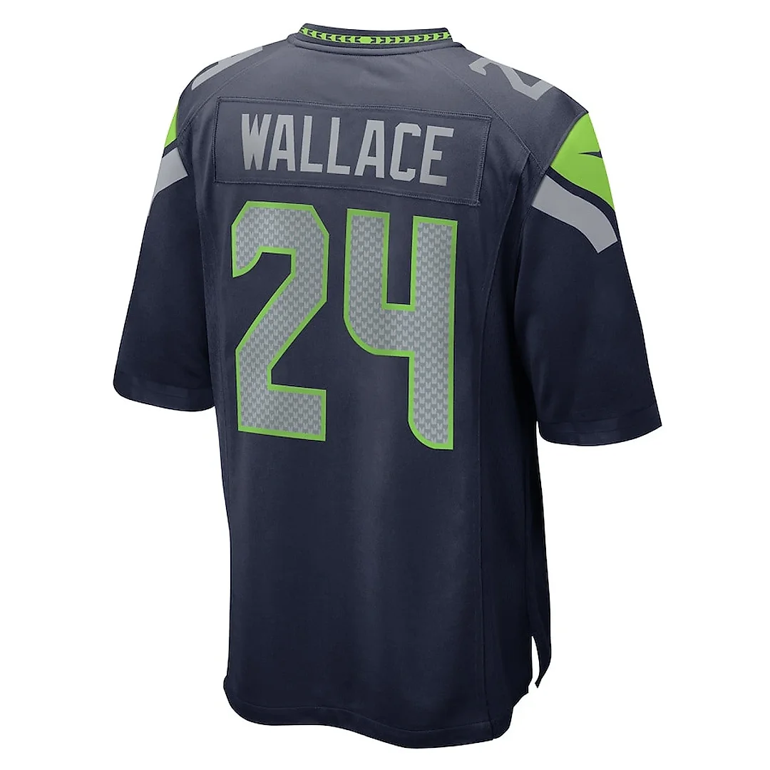 Zennovawear K'Von Wallace 24 Seattle Seahawks Game Men Jersey - College Navy