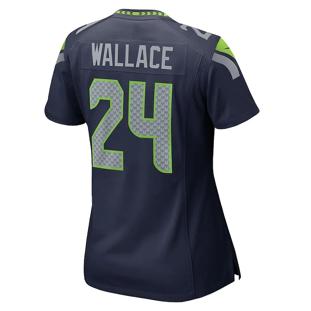 Zennovawear K'Von Wallace 24 Seattle Seahawks Women's Team Game Jersey - College Navy