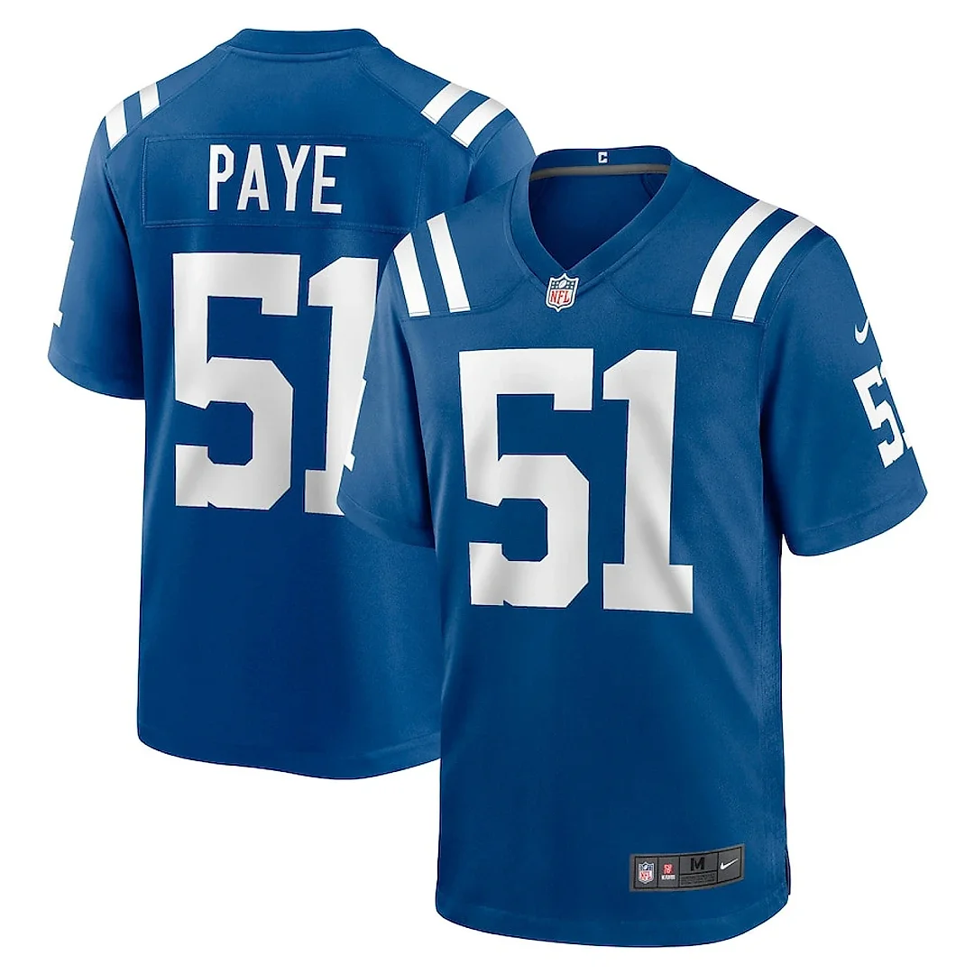 Zennovawear Kwity Paye 51 Indianapolis Colts Men Game Jersey - Royal