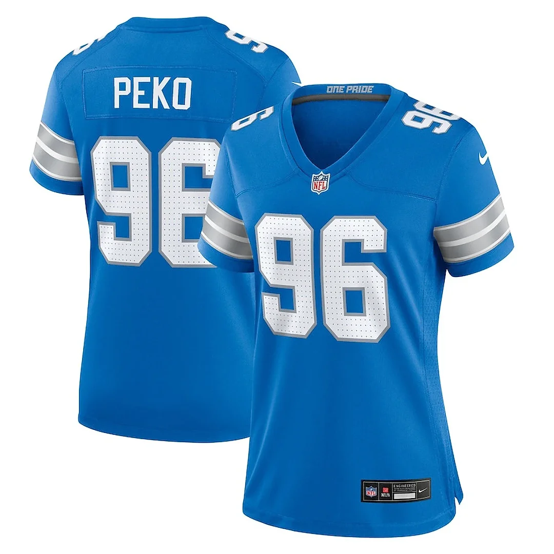 Zennovawear Kyle Peko 96 Detroit Lions Women's Game Jersey - Blue