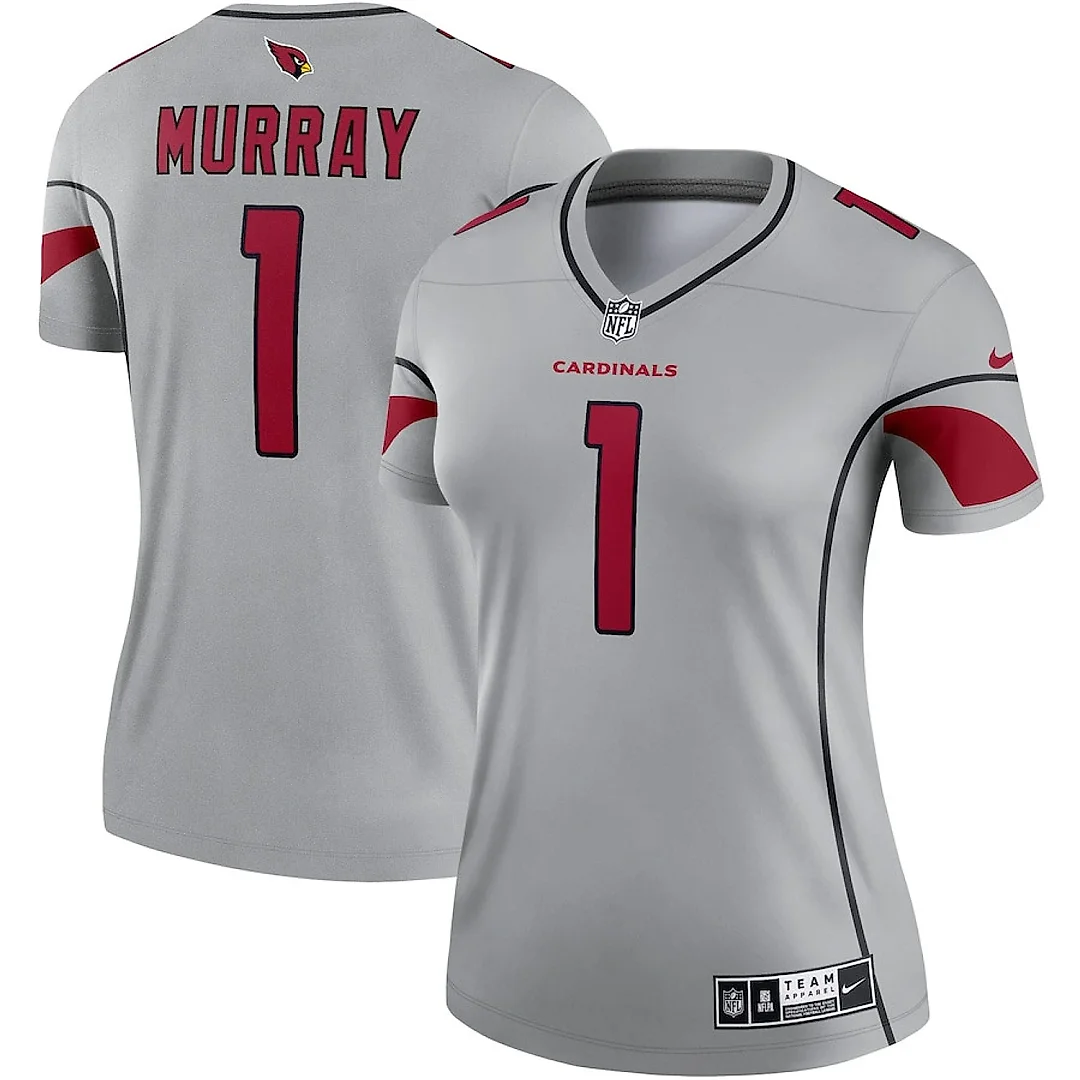 Zennovawear Kyler Murray 1 Arizona Cardinals Women Inverted Legend Jersey - Gray