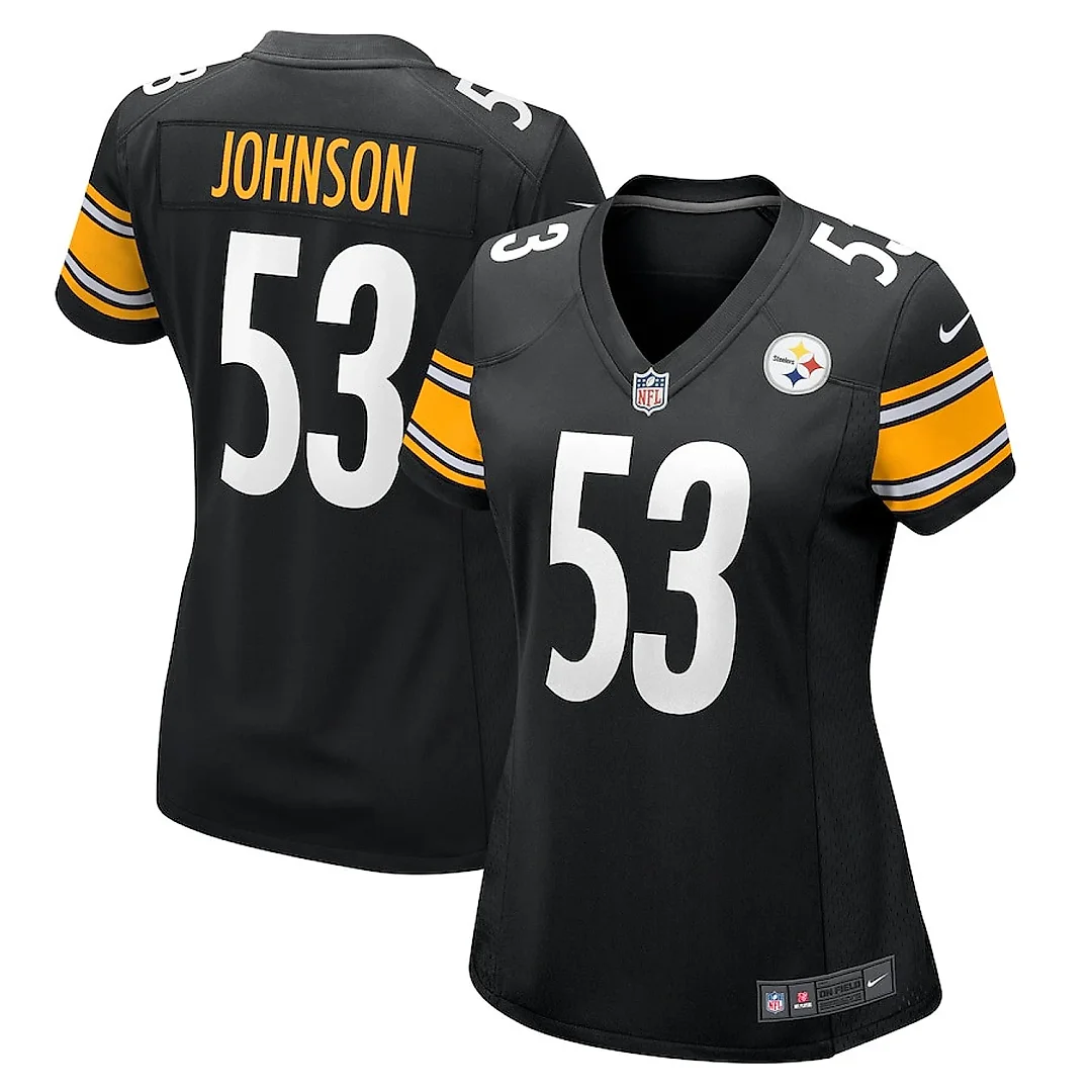 Zennovawear Kyron Johnson 53 Pittsburgh Steelers Game Women Jersey - Black