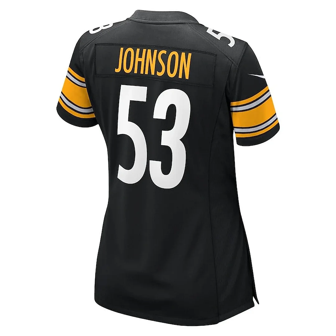 Zennovawear Kyron Johnson 53 Pittsburgh Steelers Game Women Jersey - Black