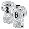 Zennovawear Lamar Jackson 8 Baltimore Ravens 2024 Salute to Service Limited Men Jersey - Arctic Camo